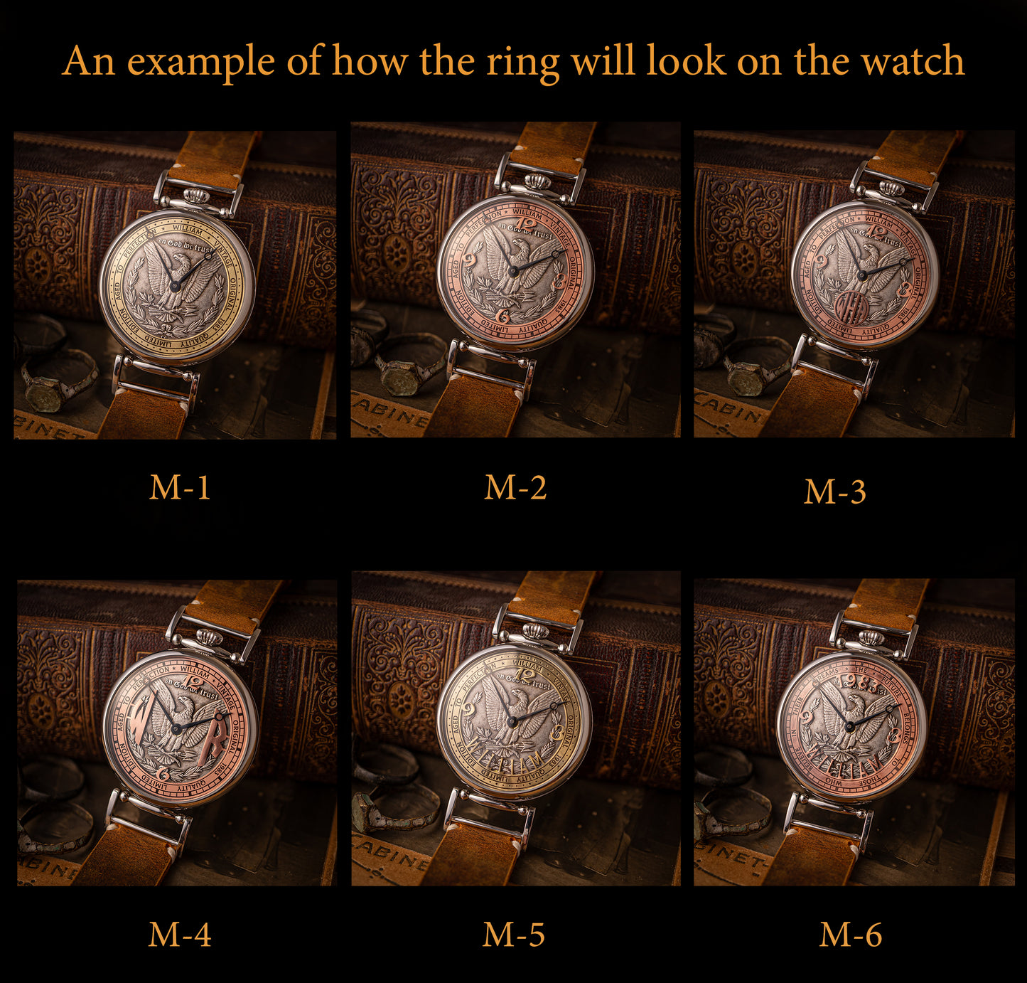 Personalized watch, vintage movement 1980s