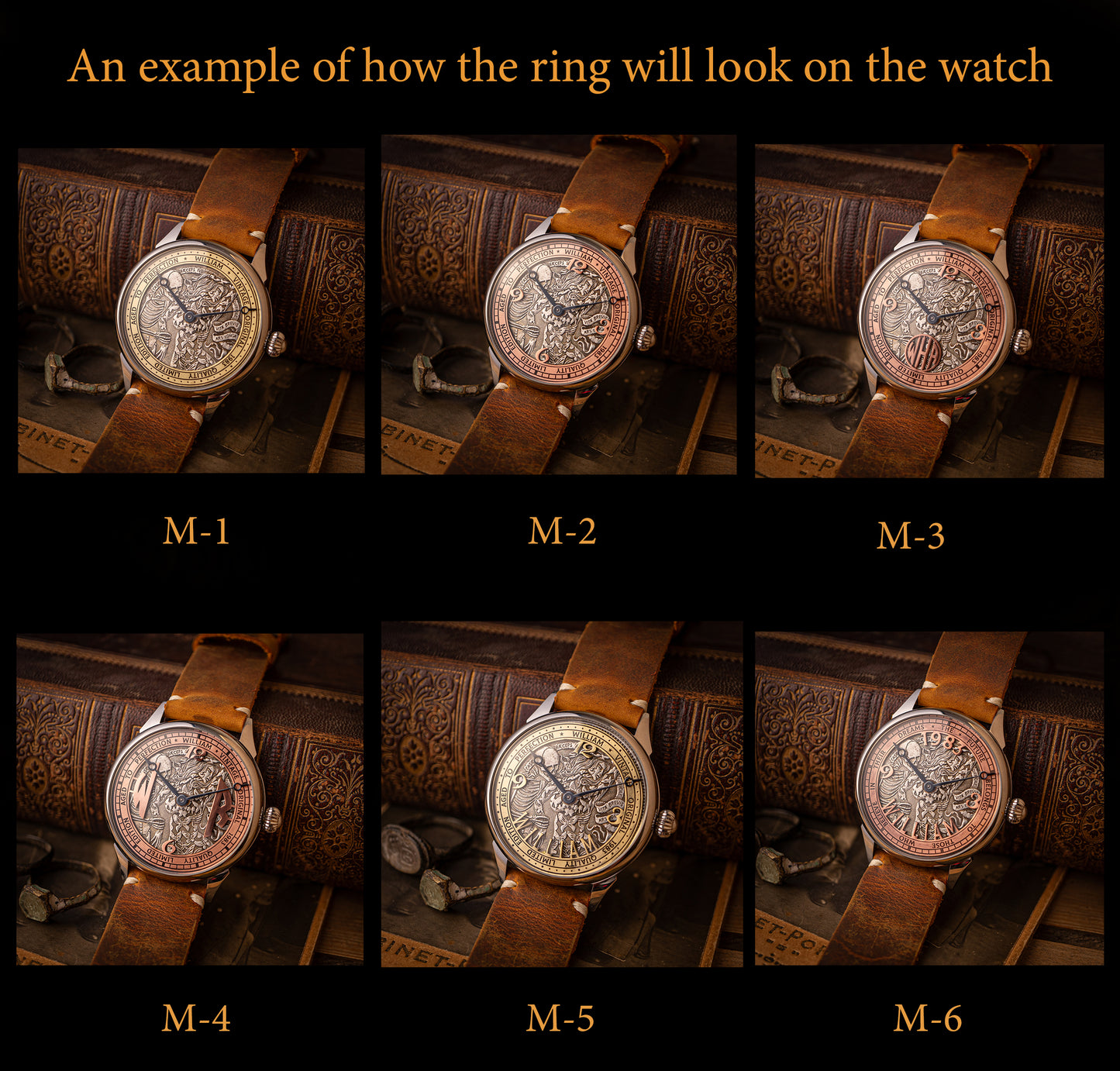 Personalized watch, vintage movement 1980s