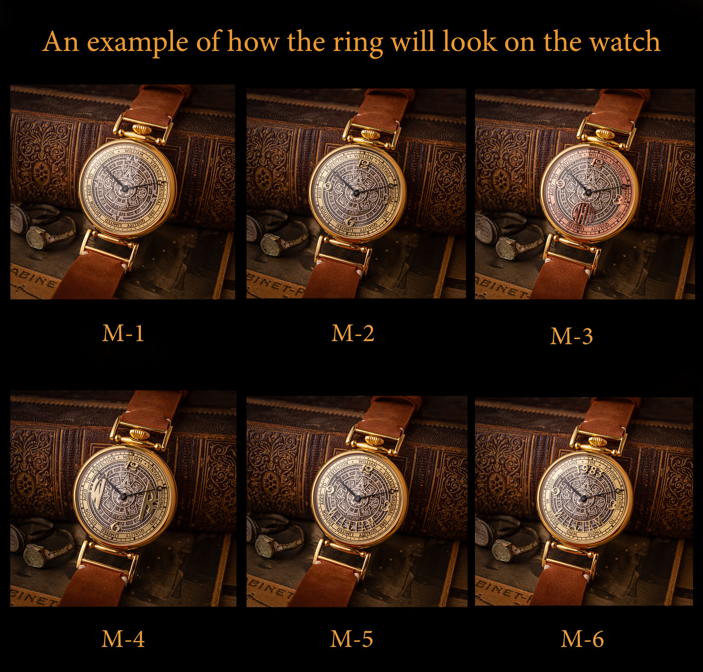 Personalized watch "Aztec", vintage movement 1980s