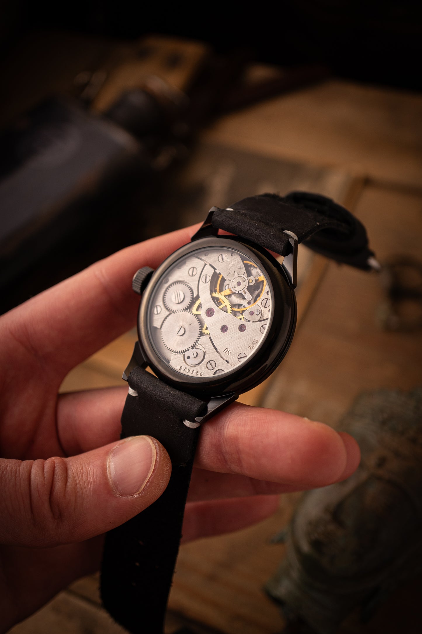 VINTAGE WATCH " Black Aztec calendar "