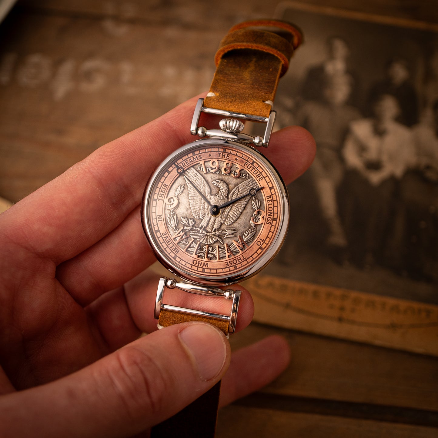 Personalized watch, vintage movement 1980s