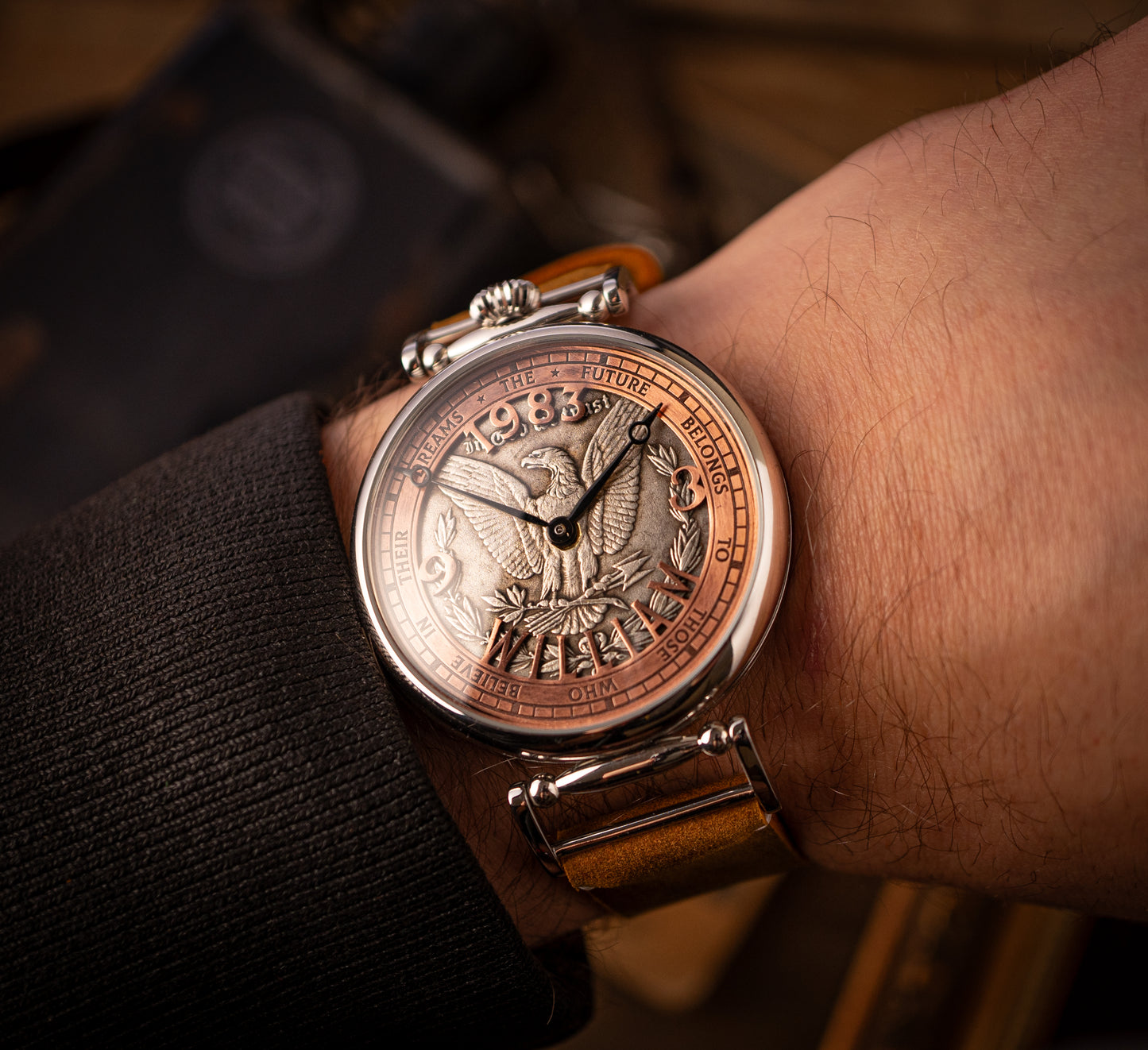 Personalized watch, vintage movement 1980s
