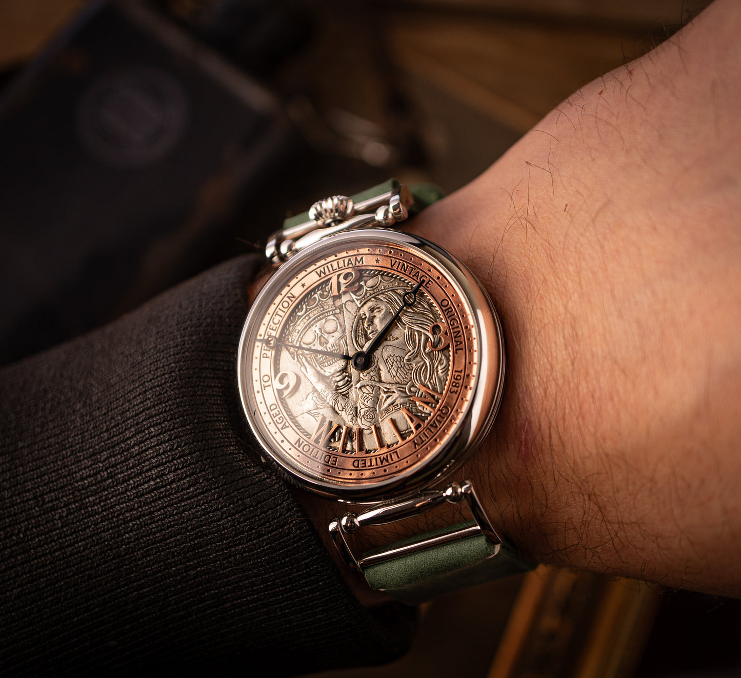 Personalized watch, vintage movement 1980s
