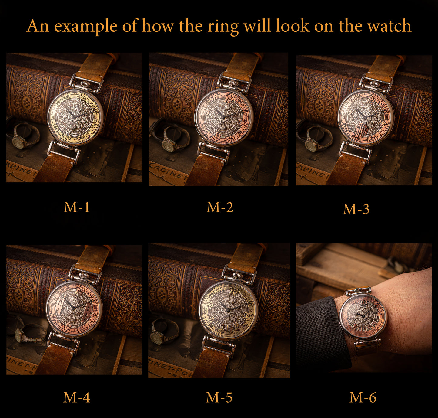 Personalized watch "Aztec", vintage movement 1980s