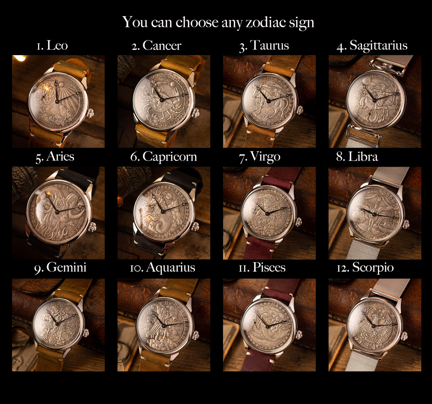 VINTAGE WRIST WATCH " Sagittarius zodiac signs " 1980s