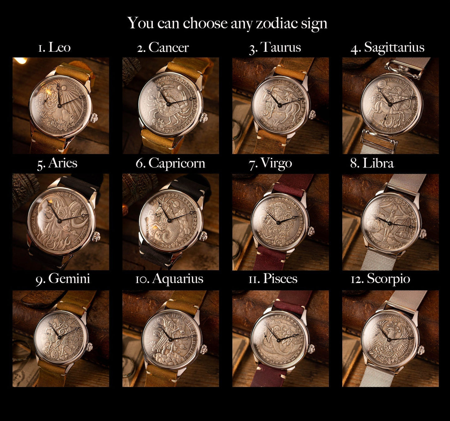 VINTAGE WATCH " Aries zodiac signs " 1980s