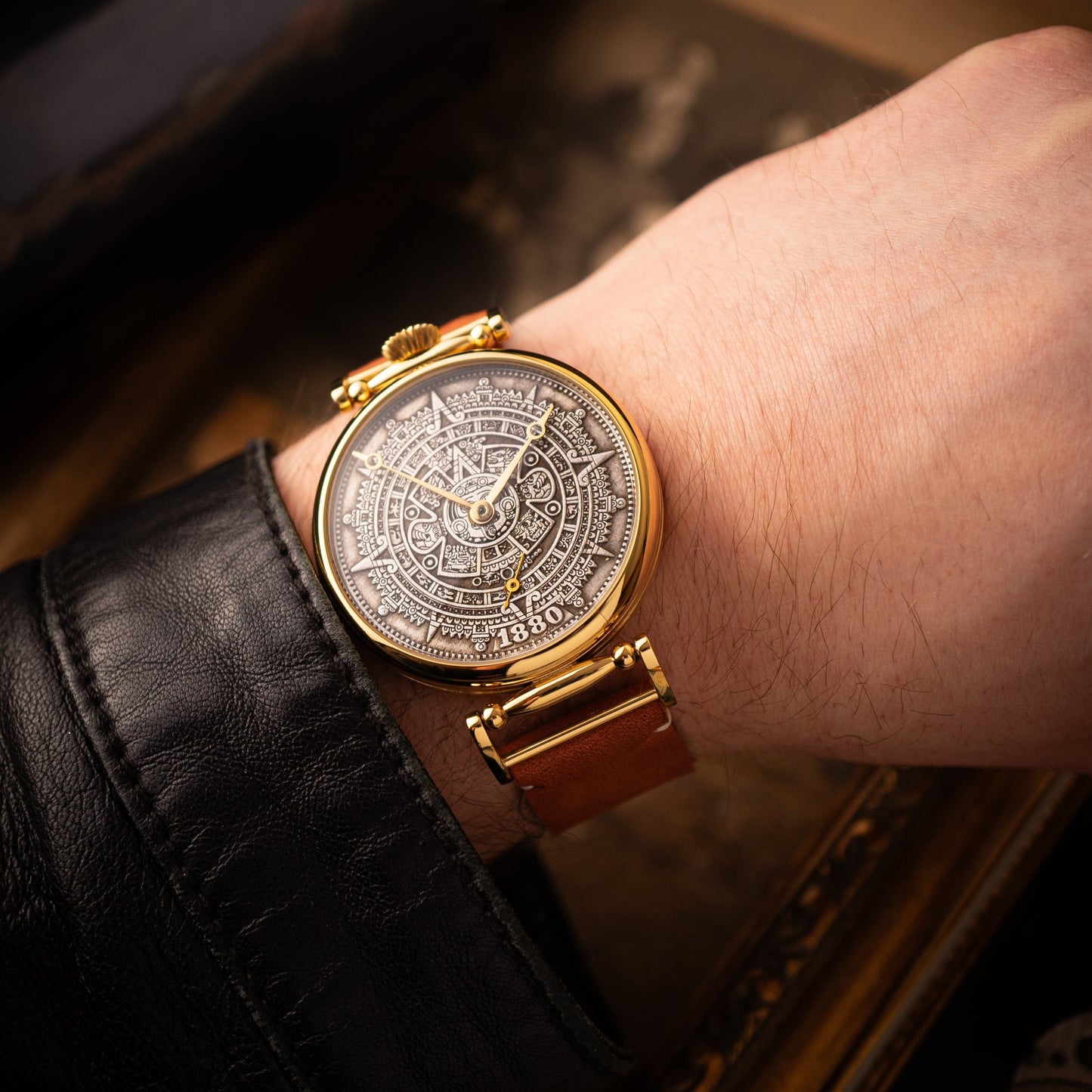 VINTAGE WATCH " Golden Aztec calendar " , mechanism 1980s