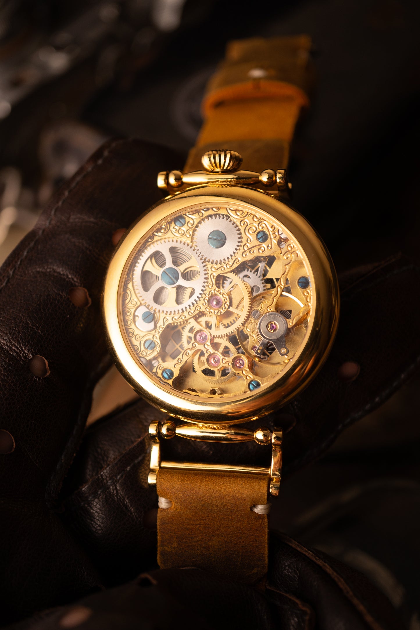Personalized watch “Wings of Honor”, mechanical skeleton watch