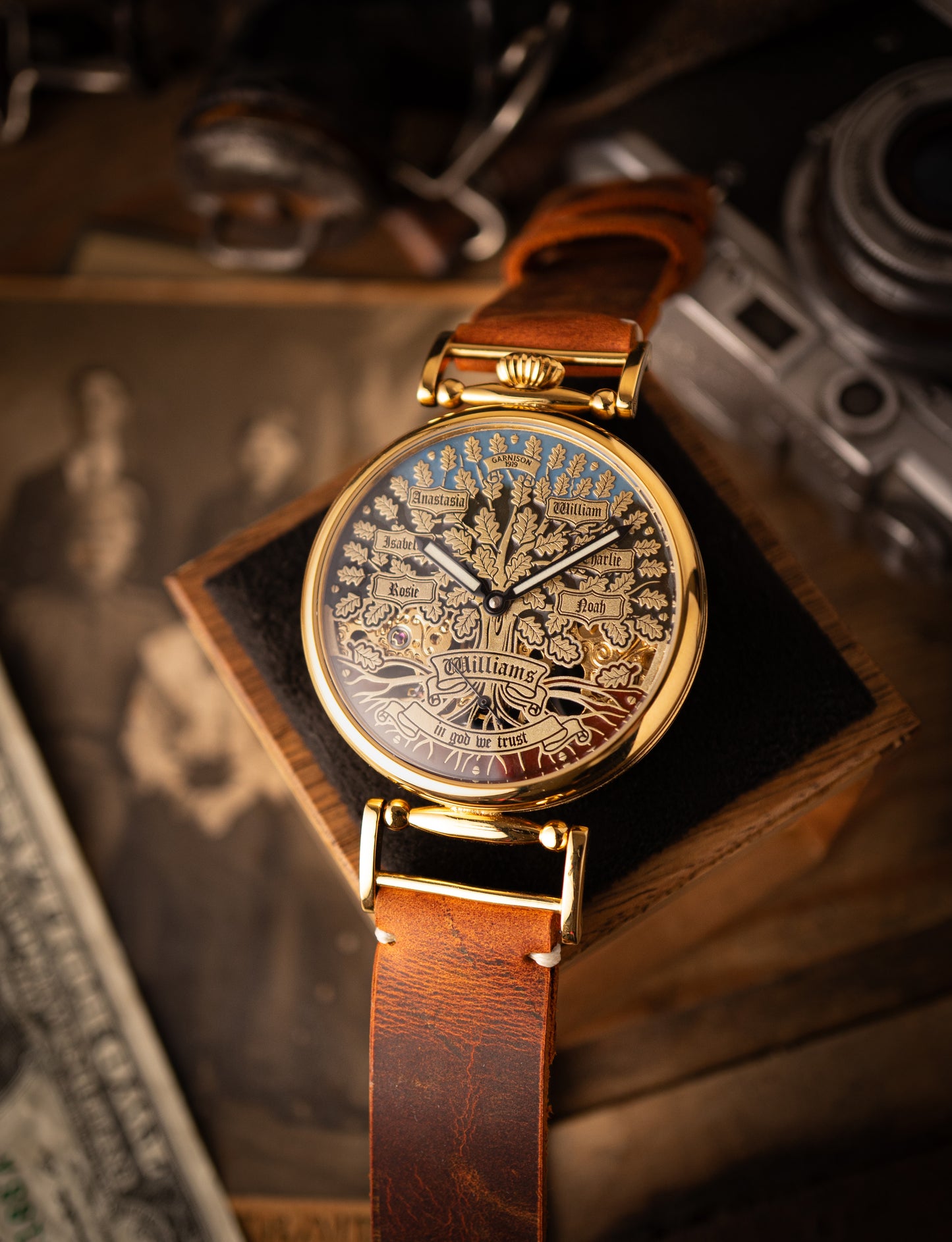 Personalized watch ““Tree of Life”, mechanical skeleton watch