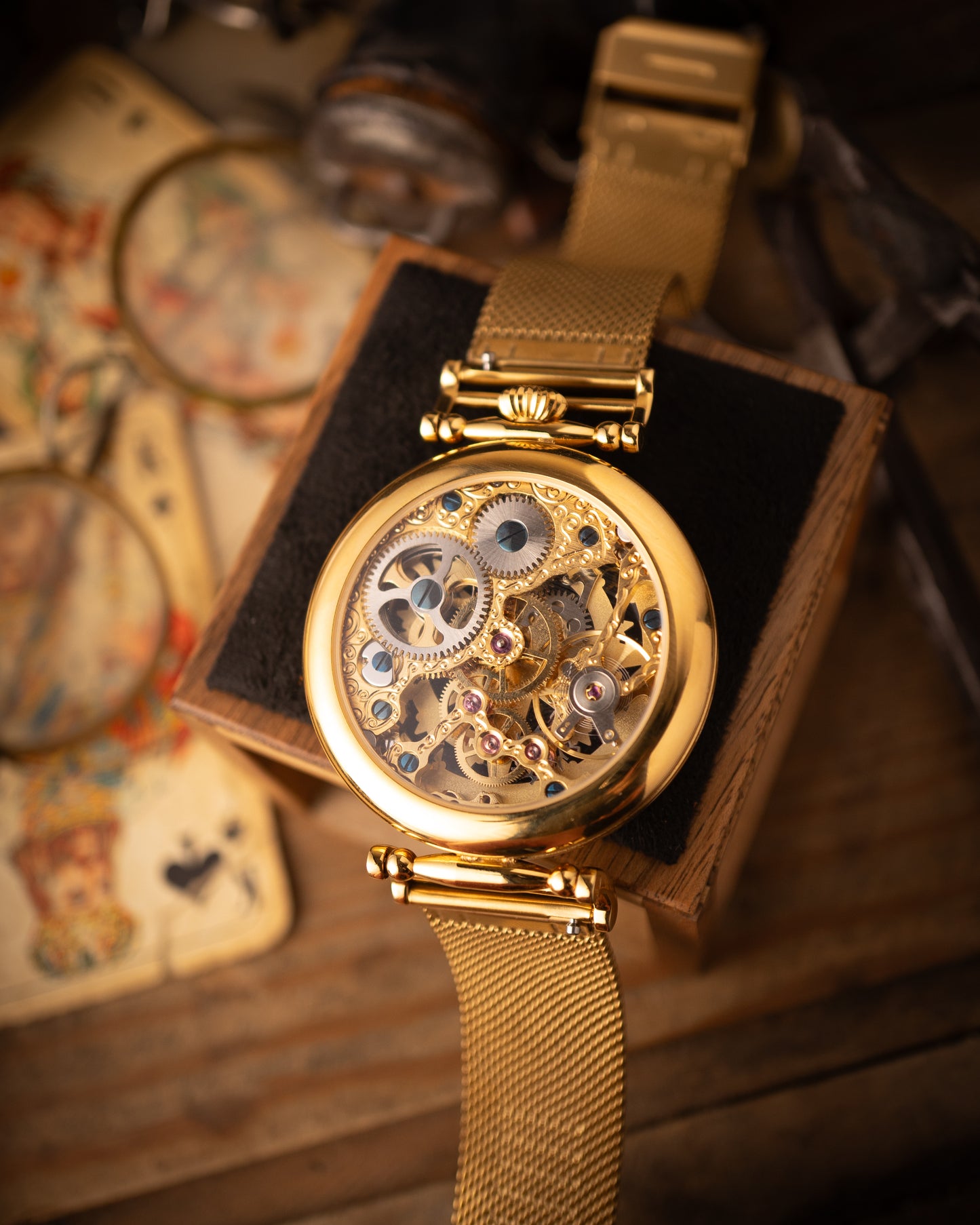 Personalized Compass Rose Skeleton Watch – Handmade Brass Mechanical Timepiece with Custom Engraved Dial – Unique Gift for Him