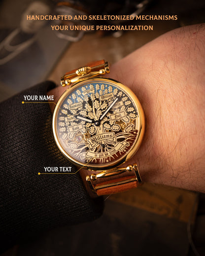 Personalized watch ““Tree of Life”, mechanical skeleton watch